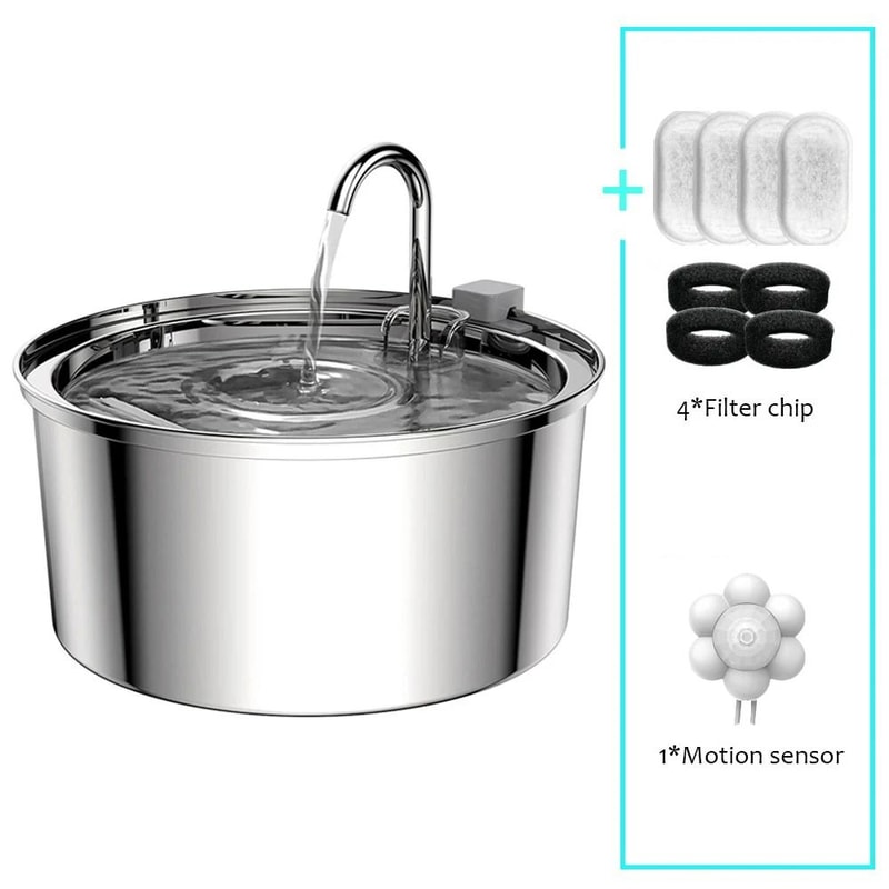Stainless Steel Automatic Mute Pet Fountain 9