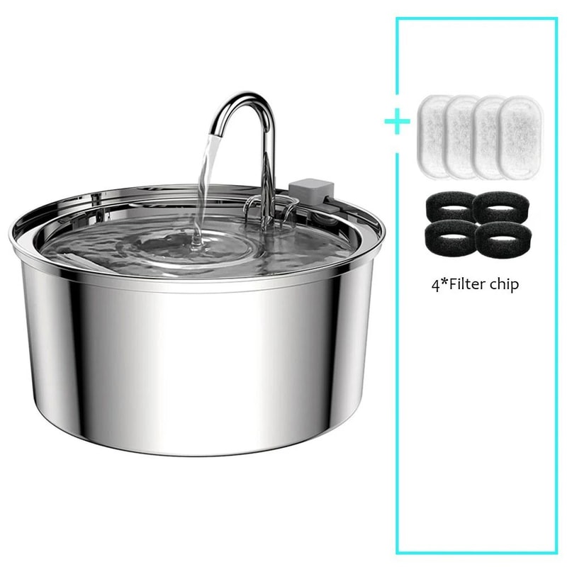 Stainless Steel Automatic Mute Pet Fountain 8