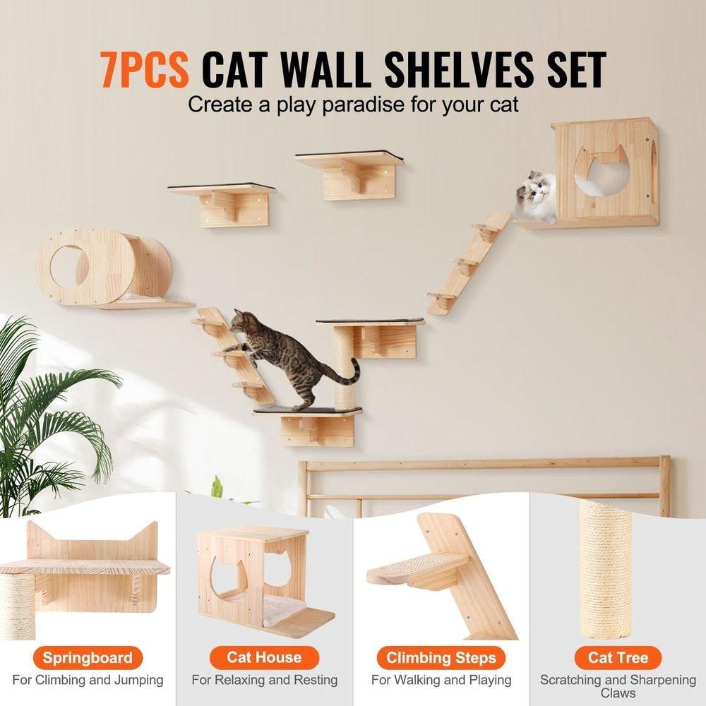 WallMounted Cat Climbing Jungle Ecosystem 1