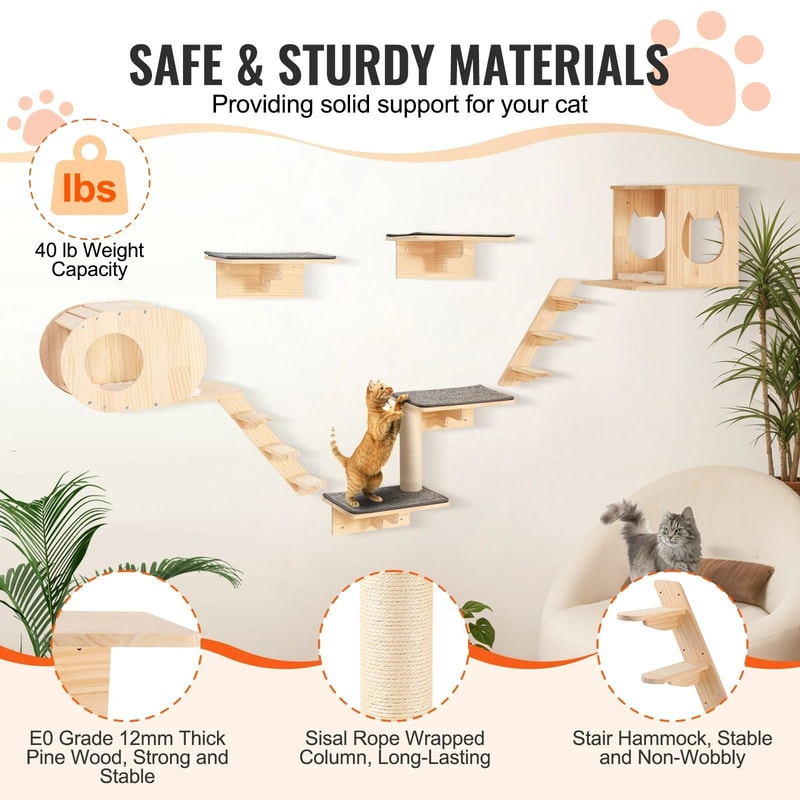 WallMounted Cat Climbing Jungle Ecosystem 2