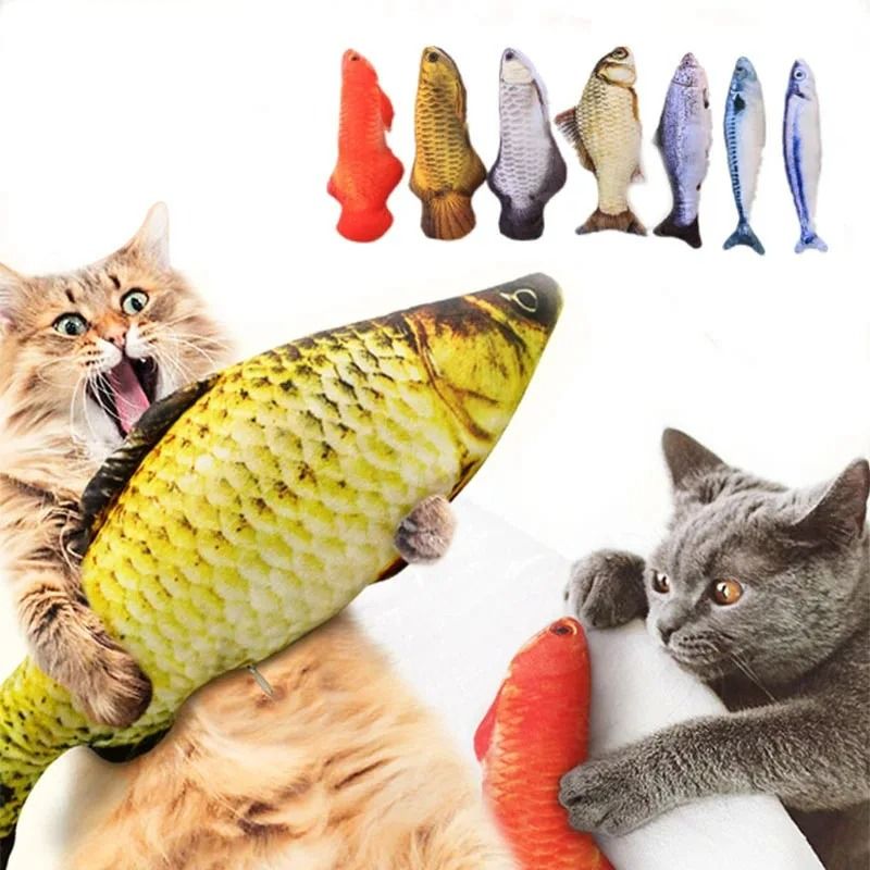 Plush Catnip Simulated Fish Throw Pillow Toy 0