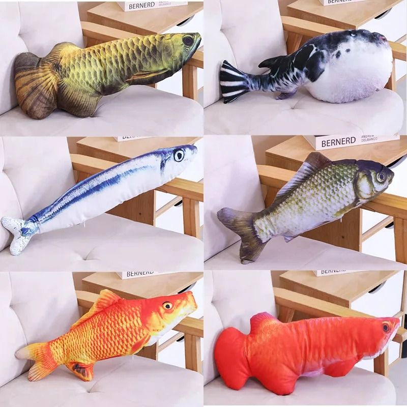 Plush Catnip Simulated Fish Throw Pillow Toy 3