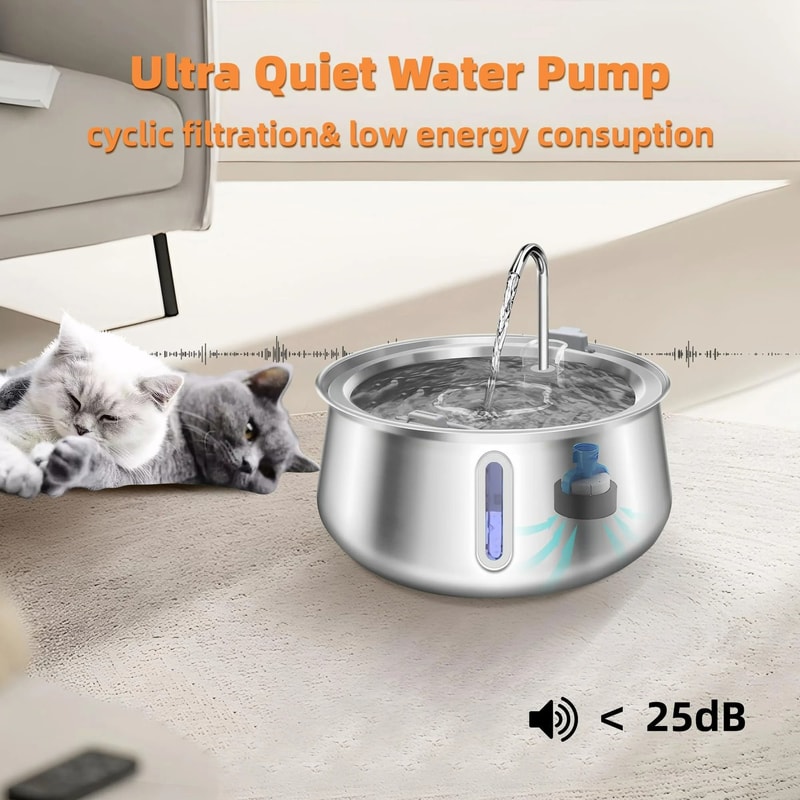 Stainless Steel Large Capacity Pet Water Fountain 4