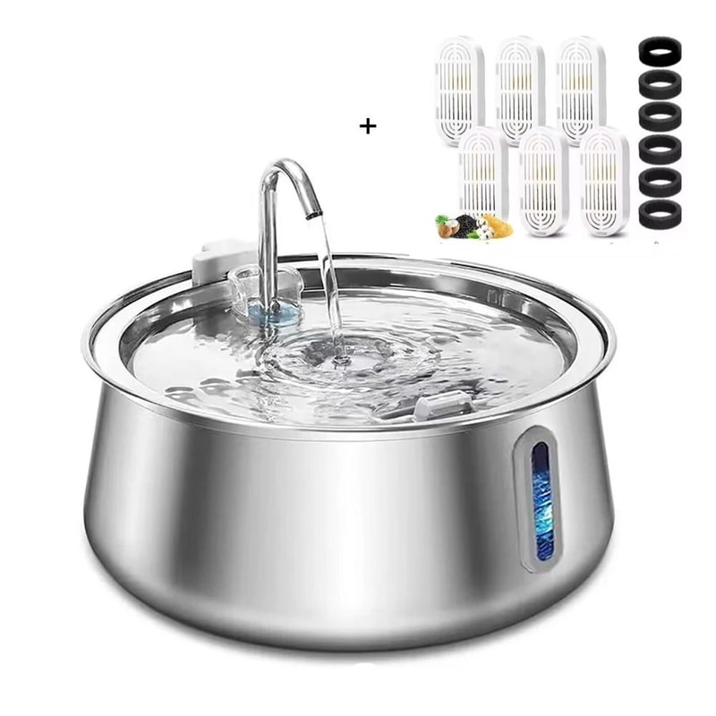 Stainless Steel Large Capacity Pet Water Fountain 8