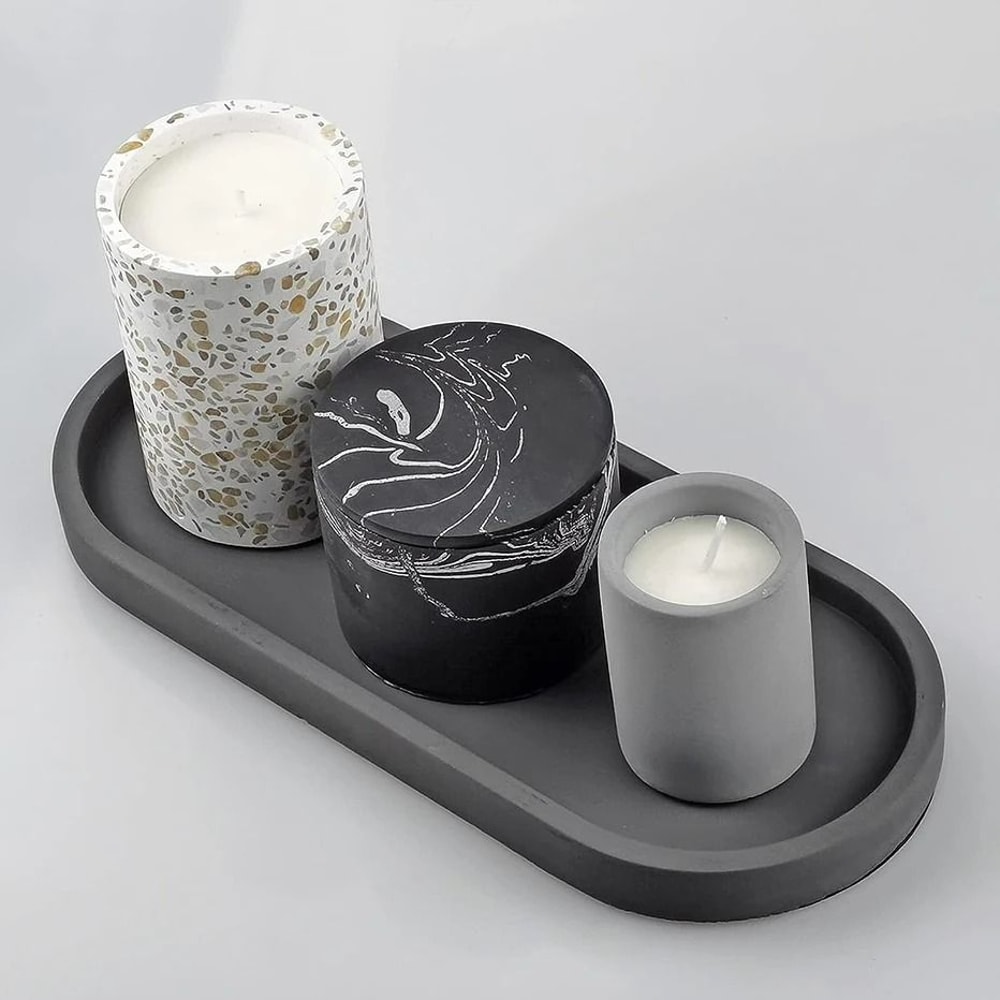 Large Oval Silicone Vanity And Countertop Storage Tray 3