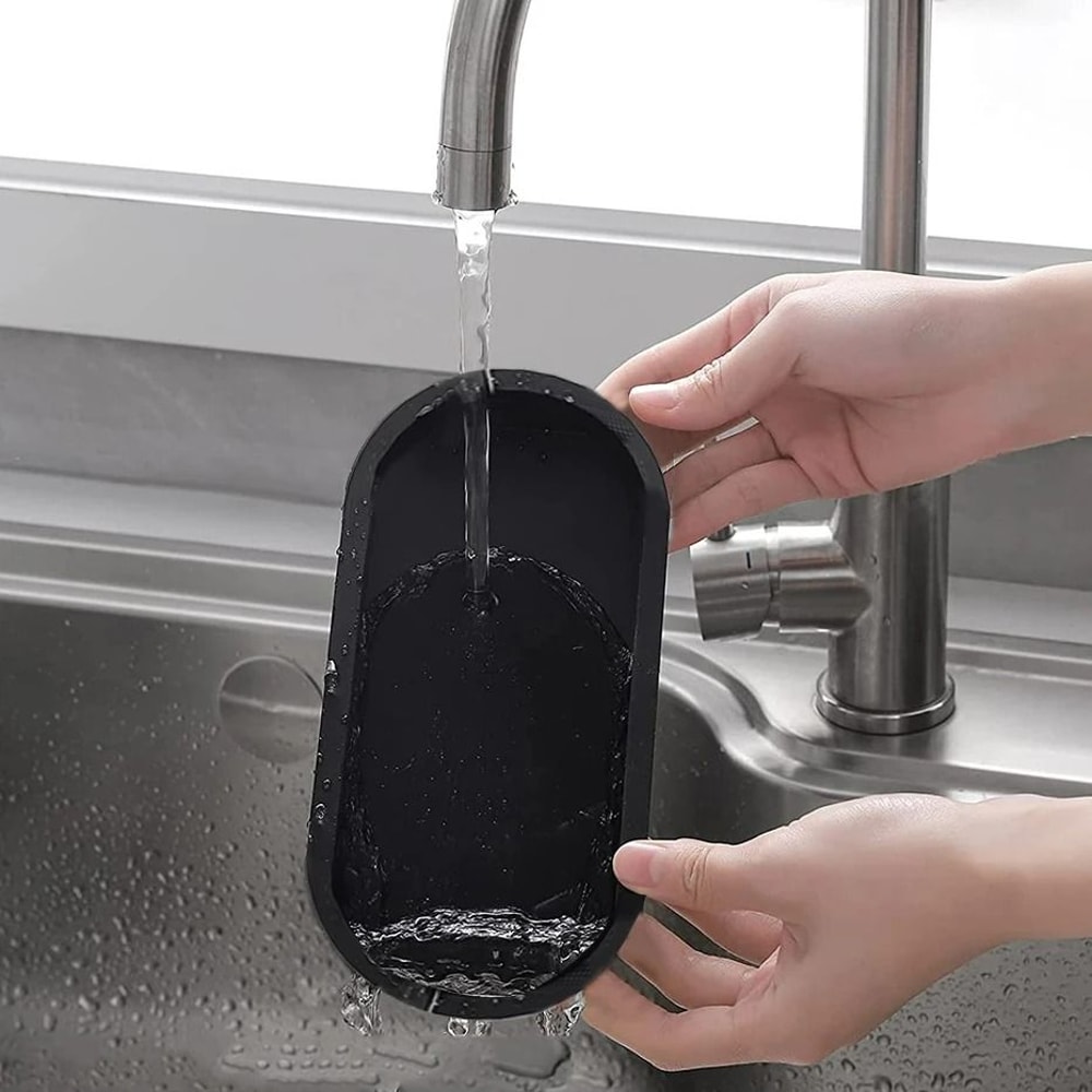 Large Oval Silicone Vanity And Countertop Storage Tray 5
