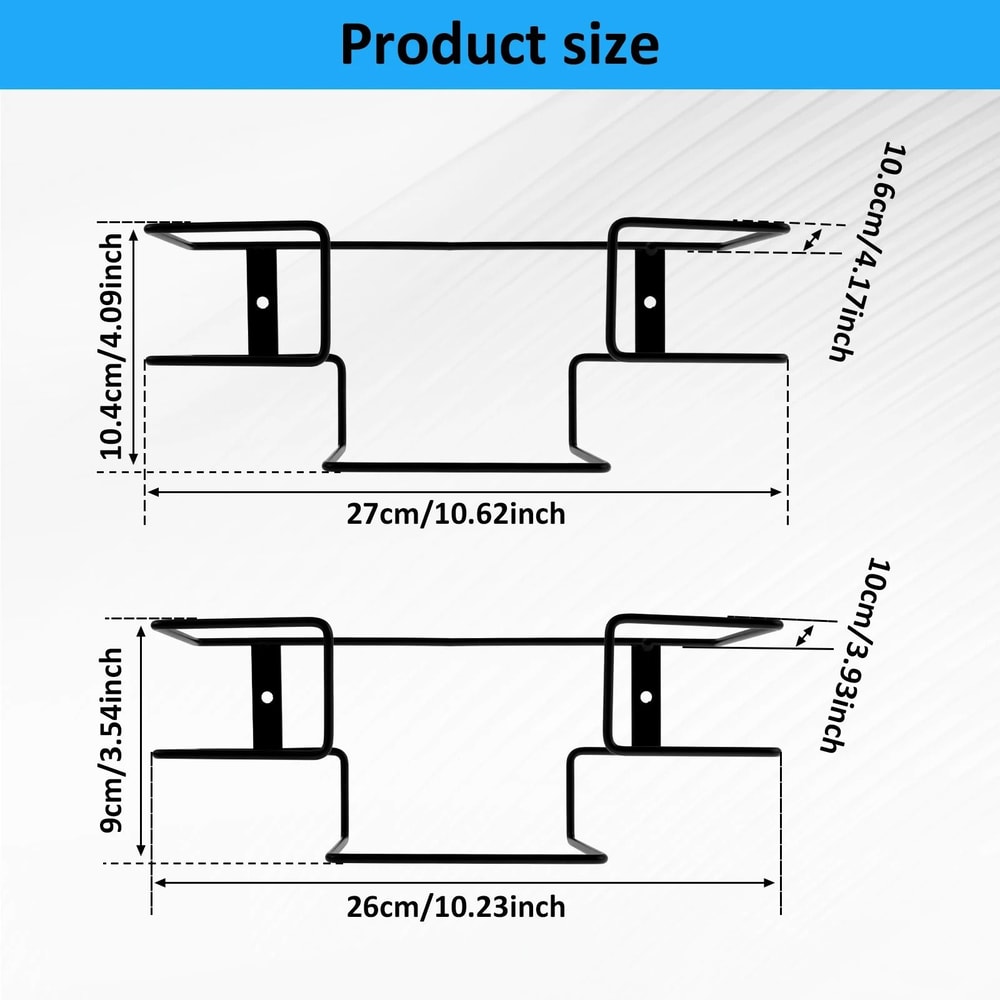WallMounted Iron Glove Box Holder Set 3