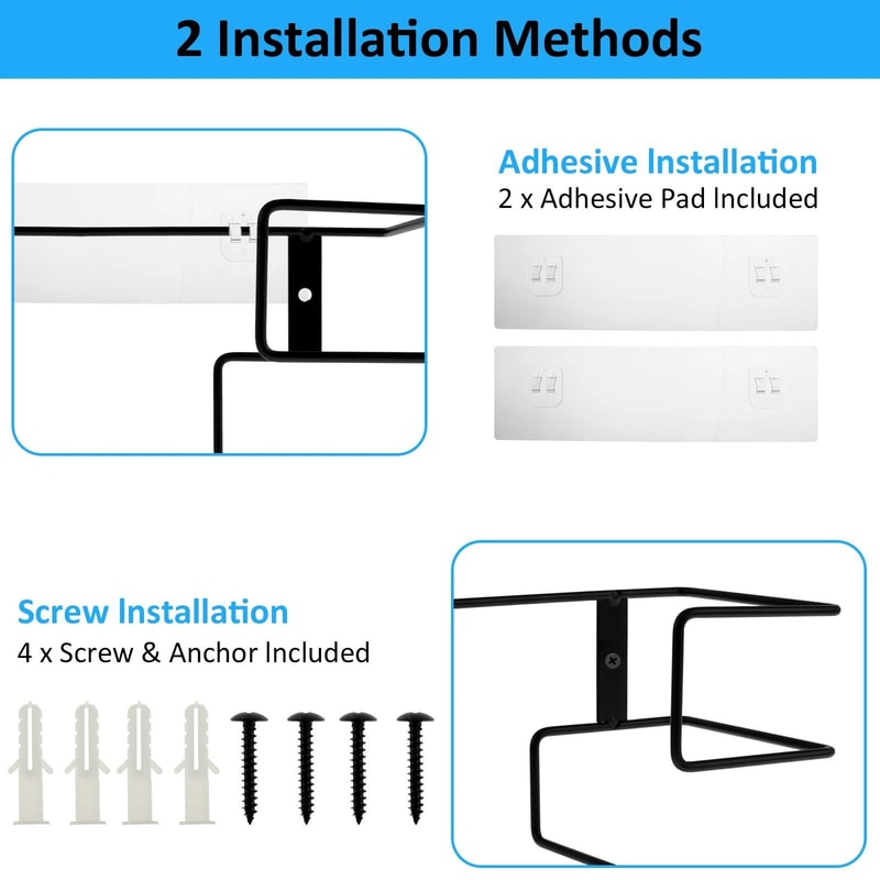 WallMounted Iron Glove Box Holder Set 4