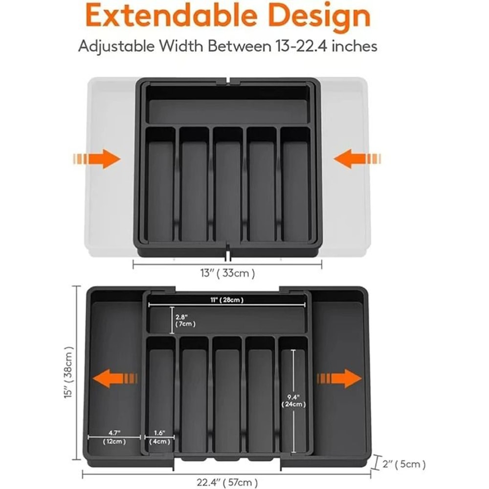 Expandable Adjustable Cutlery Drawer Organizer 1