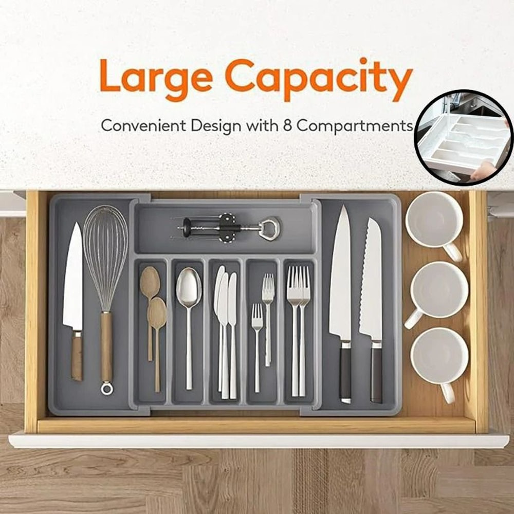 Expandable Adjustable Cutlery Drawer Organizer 4