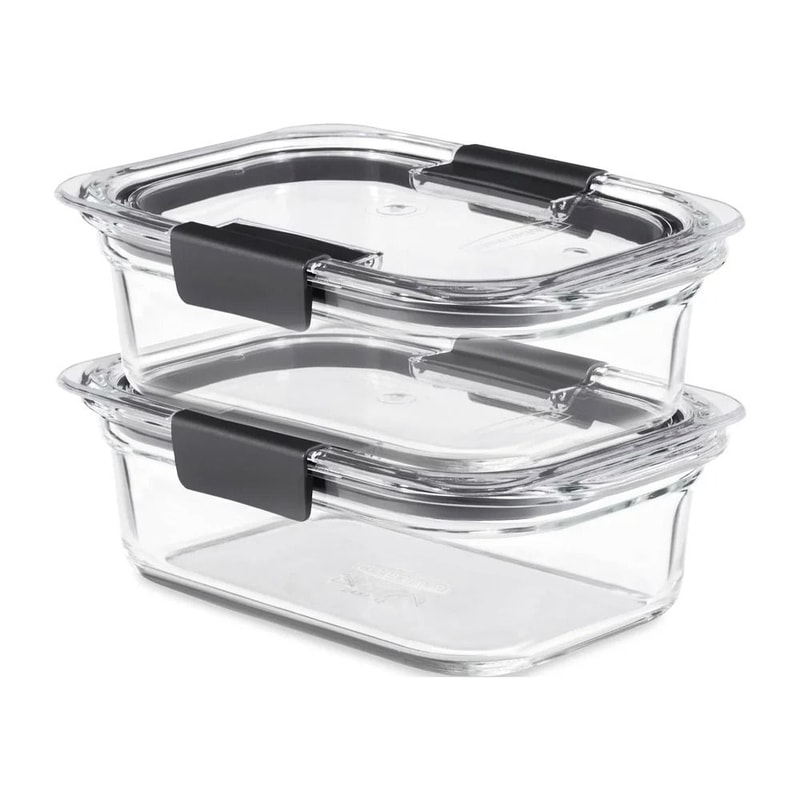 Airtight LeakProof Modular Food Storage Containers Set Of 2 0
