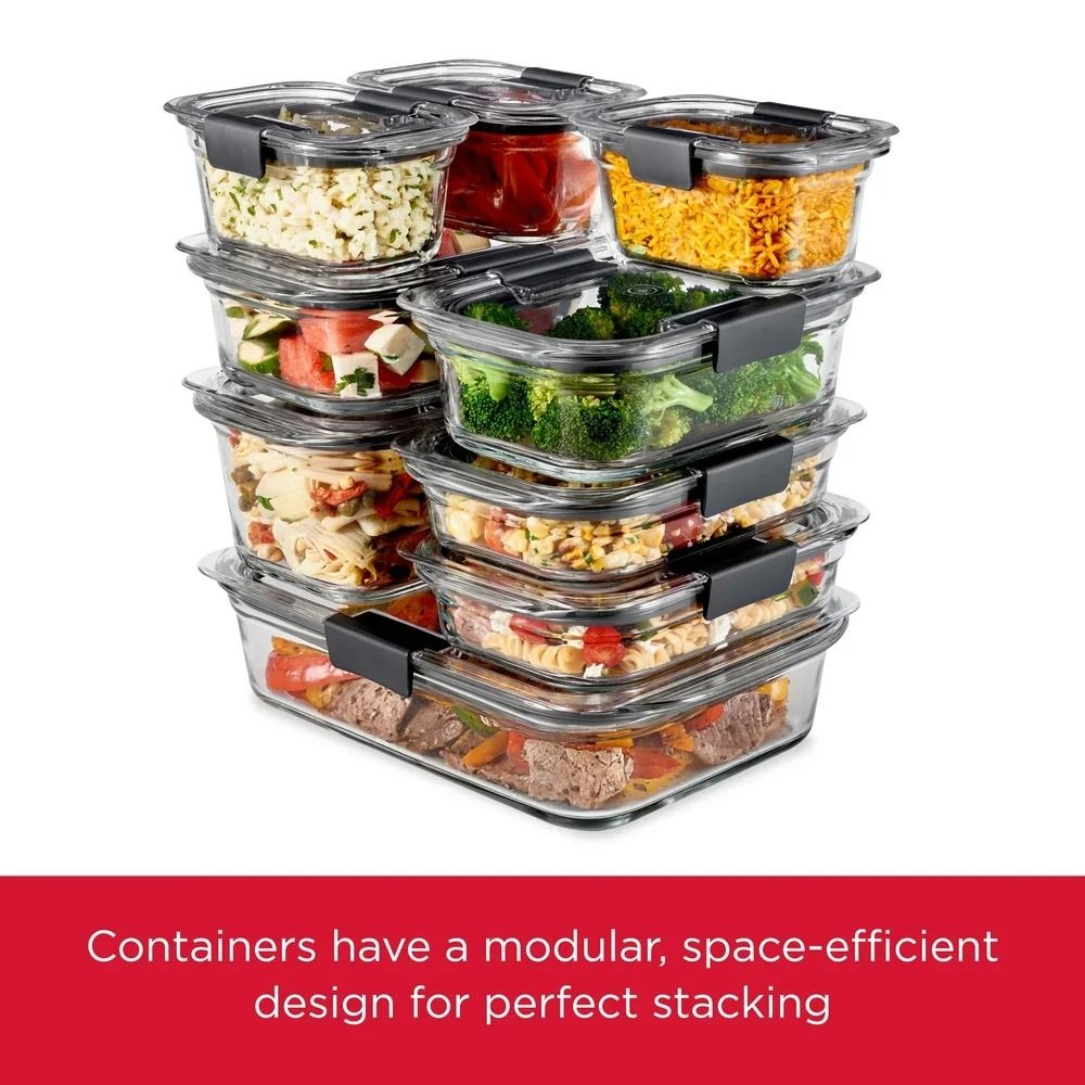 Airtight LeakProof Modular Food Storage Containers Set Of 2 3