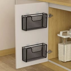 wall-mounted punch-free cabinet door storage rack