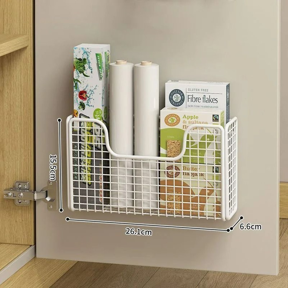 WallMounted PunchFree Cabinet Door Storage Rack 3