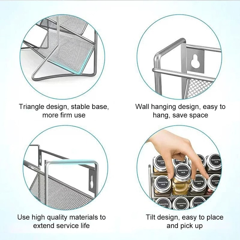 WallMounted And Countertop 4Tier HeavyDuty Spice Rack Organizer 4