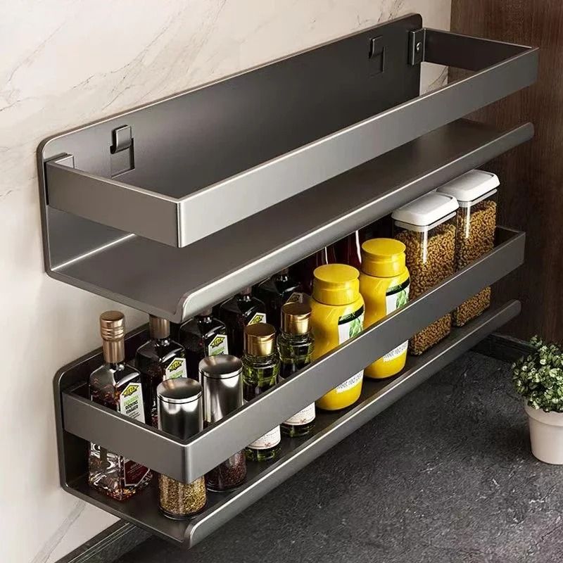 WallMounted Gun Gray Multifunctional Seasoning Rack 1