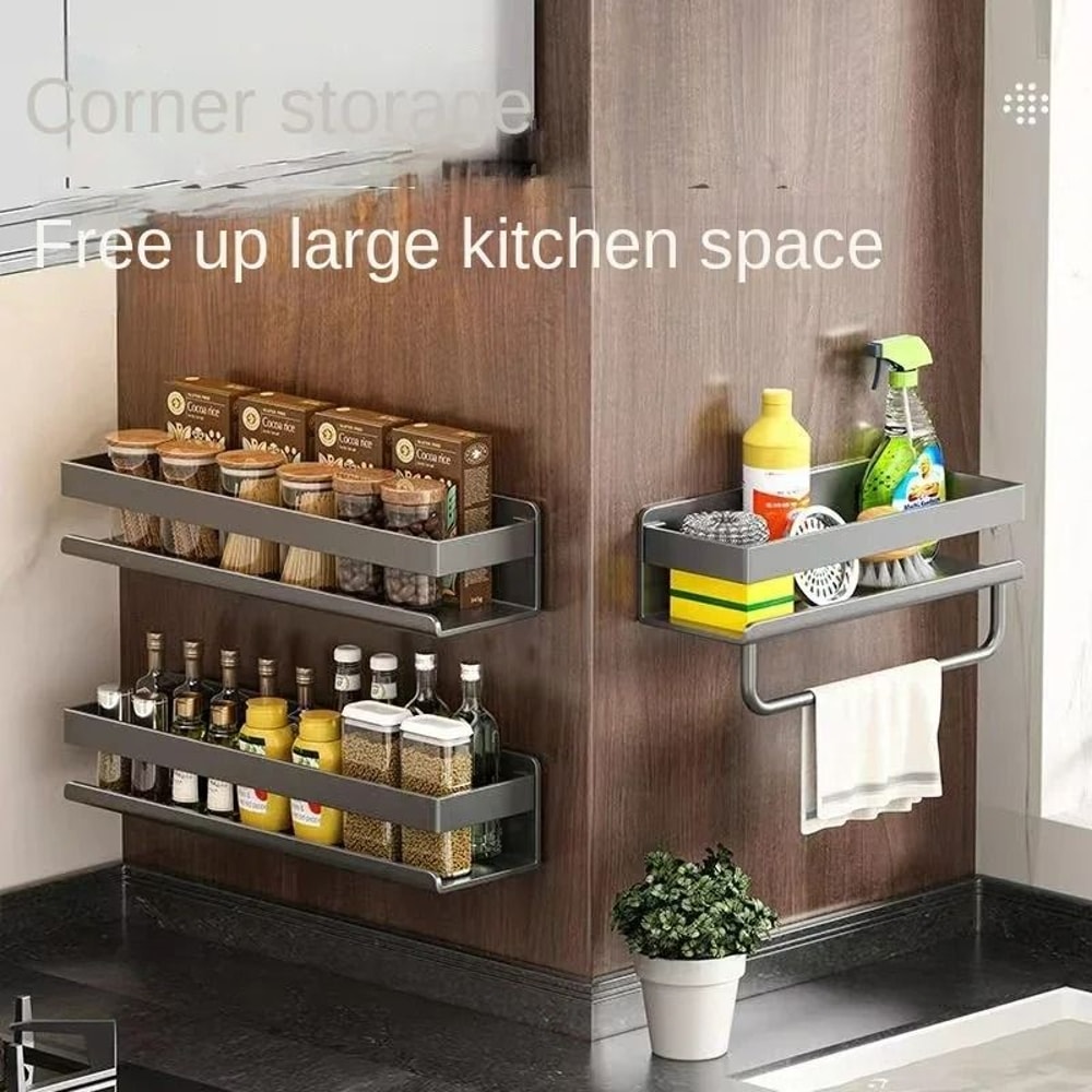 WallMounted Gun Gray Multifunctional Seasoning Rack 3