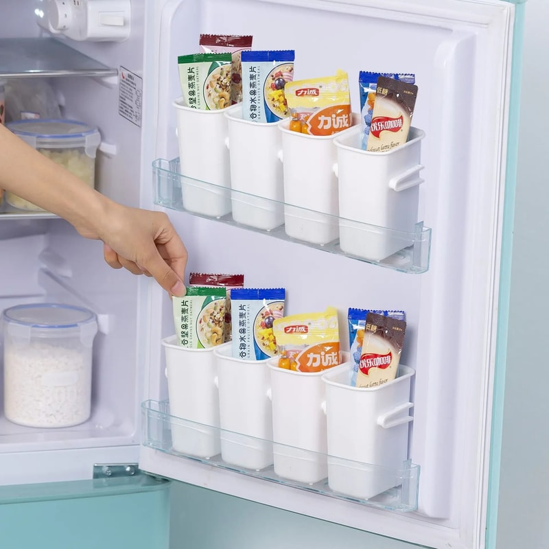White Refrigerator Food Classification Storage Box Set 0