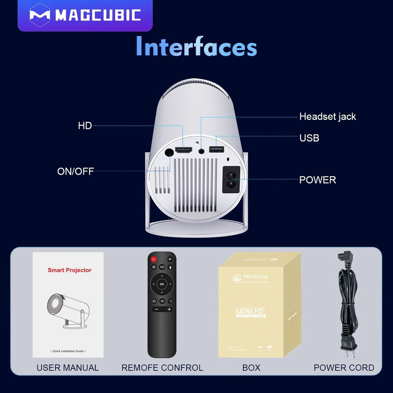 Magcubic HY300 Pro 4K Smart Projector  Portable Home Theater With Android 11 Dual WiFi 6 And Blueto 4