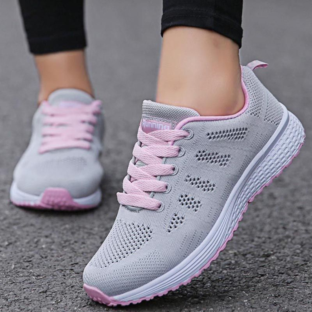 Womens Breathable Mesh Walking Sneakers  Lightweight Casual Flats For Gym Travel  Everyday Wear 3