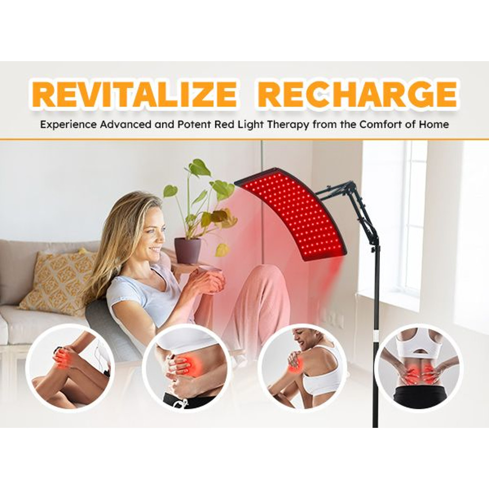 LumaGlow 660850nm Red Light Therapy Panel  Home Facial  Body Rejuvenation With Adjustable Stand And 5