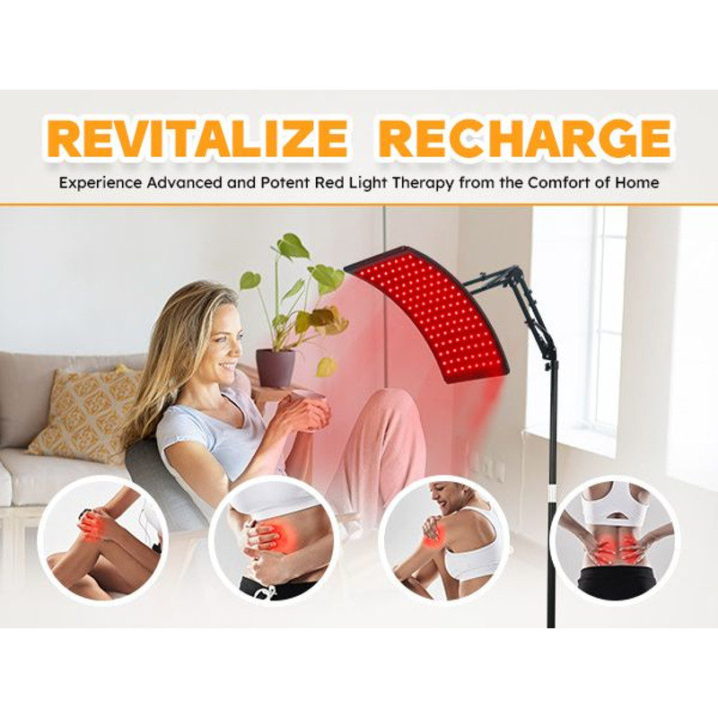 LumaGlow 660850nm Red Light Therapy Panel  Home Facial  Body Rejuvenation With Adjustable Stand And 5