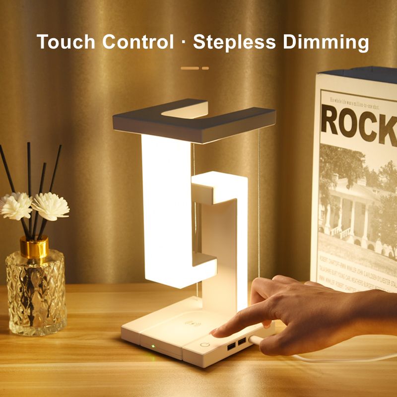 Levitating Desk Lamp With Wireless Charger  Modern Floating Light For Bedroom  Office 3
