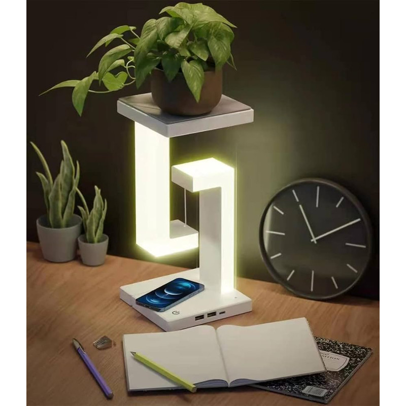 Levitating Desk Lamp With Wireless Charger  Modern Floating Light For Bedroom  Office 2