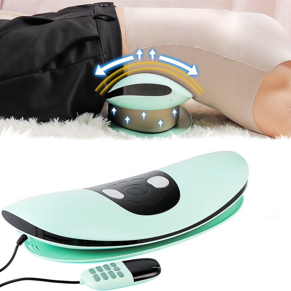 Electric Lumbar Traction Massager With Heat Adjustable Back Stretcher For Pain Relief 5