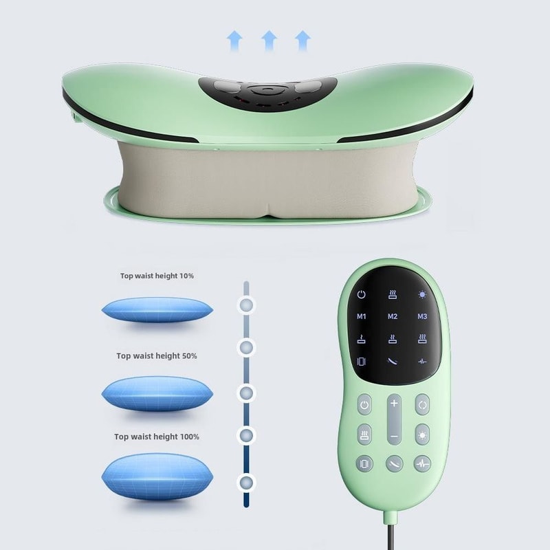 Electric Lumbar Traction Massager With Heat Adjustable Back Stretcher For Pain Relief 6