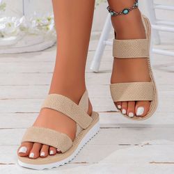 women's black flat sandals – comfortable anti-slip summer shoes with lace-up detail