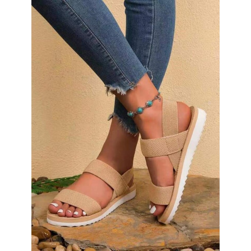 Womens Black Flat Sandals Comfortable AntiSlip Summer Shoes With LaceUp Detail 3