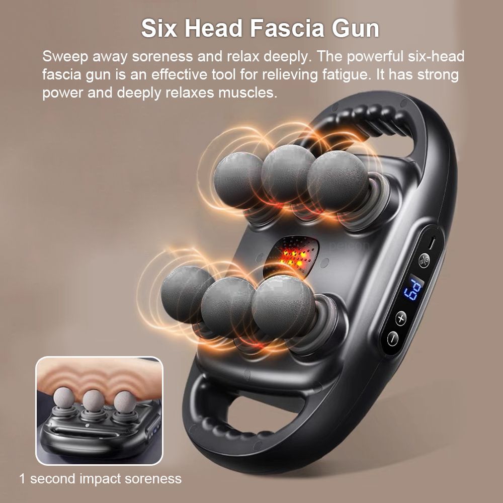 PulsePro 6Head Deep Tissue Massage Gun  HighFrequency Muscle Recovery Tool 4
