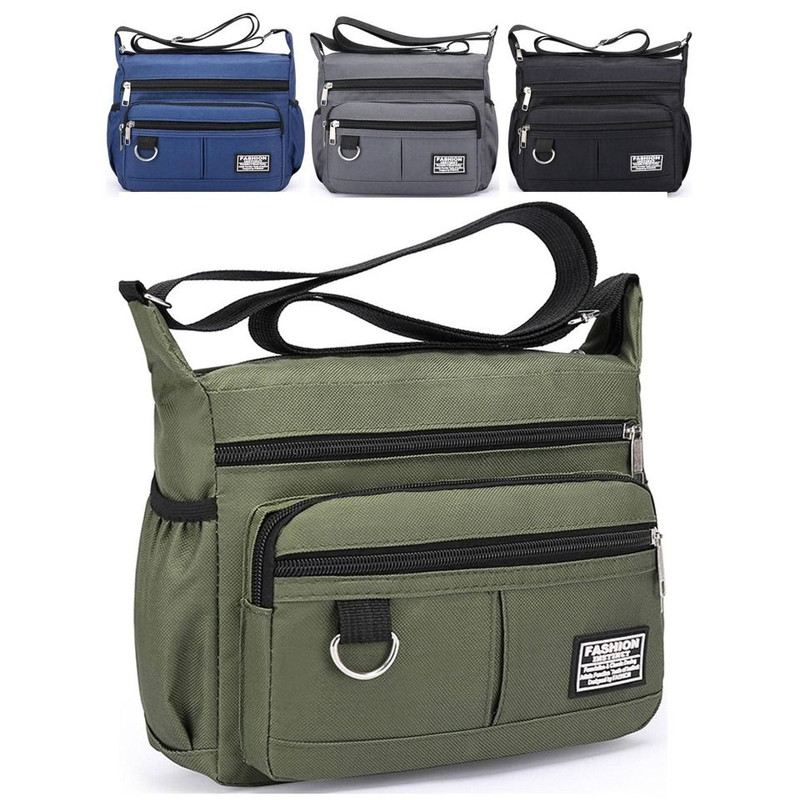 UrbanEdge Mens MultiPocket Crossbody Bag  Large Capacity Shoulder Satchel For Travel  Business 1