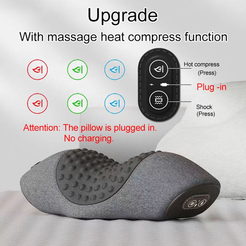 Okayso Heated Neck Massager Pillow  Cervical Traction  Vibration Therapy For Neck And Shoulder 4