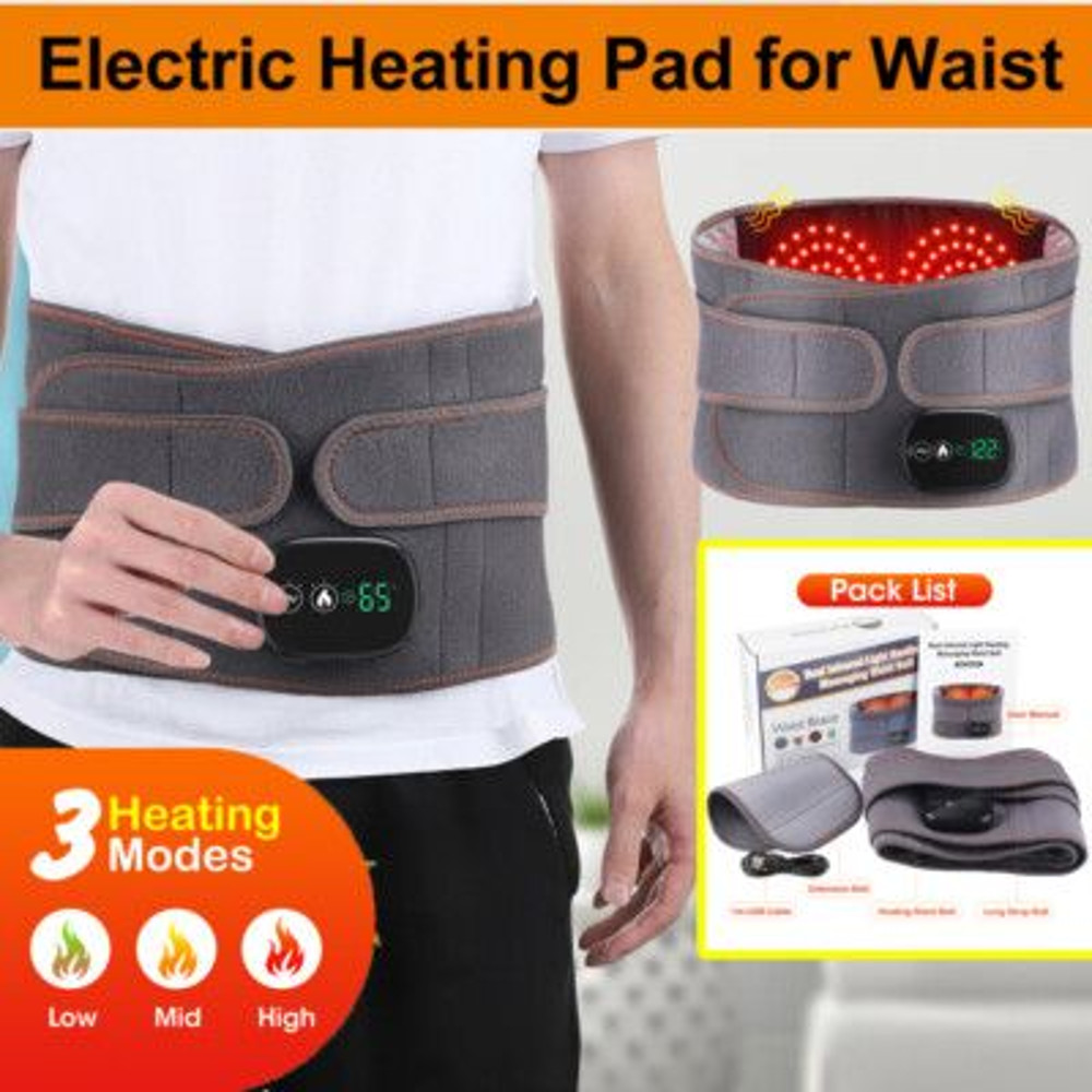 Electric Heating Back Massager Belt With Vibration  Hot Compress Support 0
