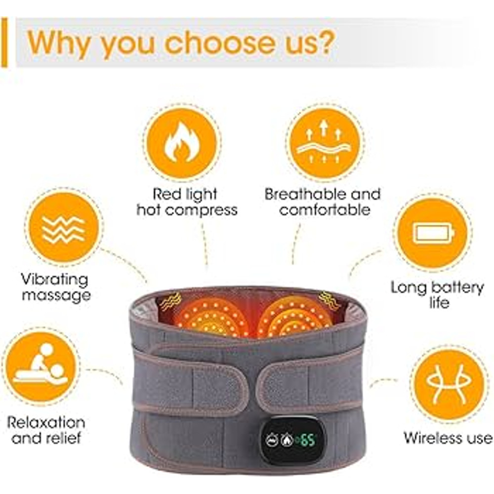 Electric Heating Back Massager Belt With Vibration  Hot Compress Support 2