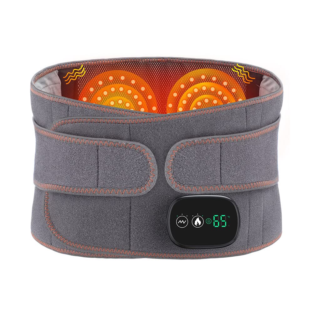 Electric Heating Back Massager Belt With Vibration  Hot Compress Support 4