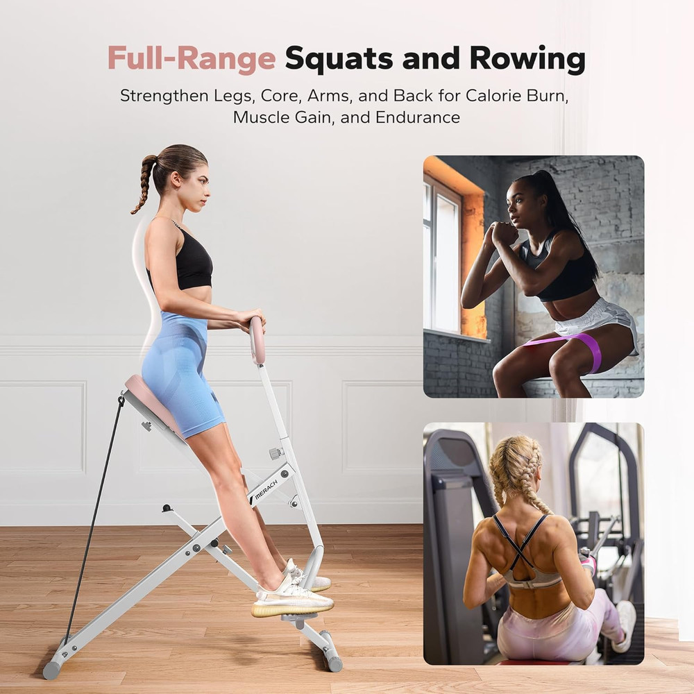 MERACH 2in1 Squat And Rowing Machine  Foldable Glute  Leg Trainer For Home Workouts 3