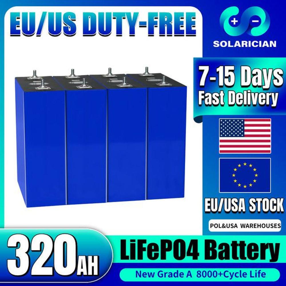 VoltCore 320Ah LiFePO4 Battery  Grade A 32V Rechargeable Lithium Cell For Solar RV EV  DIY Power Sy 0
