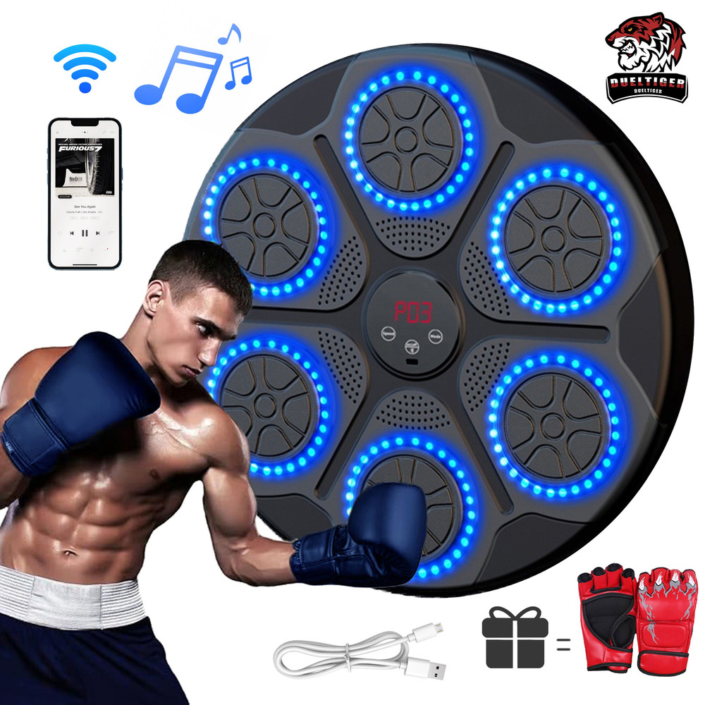 RhythmStrike Smart Music Boxing Trainer  WallMounted Bluetooth Punch Pad For Home Fitness  Reaction 0