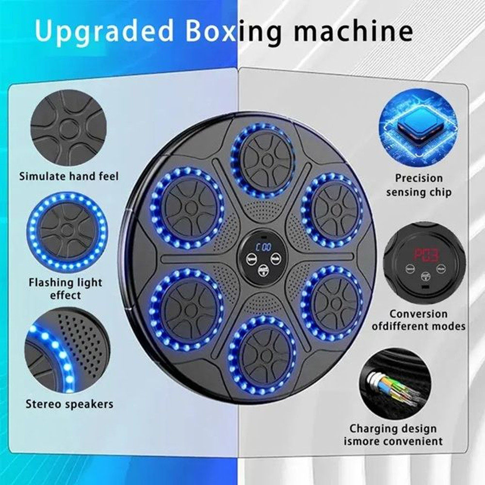 RhythmStrike Smart Music Boxing Trainer  WallMounted Bluetooth Punch Pad For Home Fitness  Reaction 4
