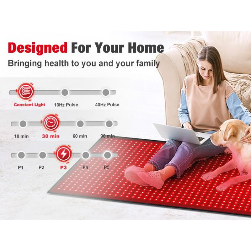 VitaLux Full Body Red Light Therapy Mat 660nm 850nm Infrared LED Blanket For Home Wellness And Re 5