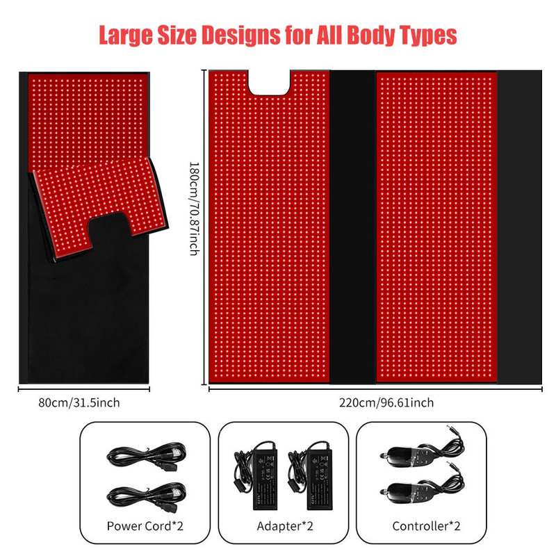 VitaLux Full Body Red Light Therapy Mat 660nm 850nm Infrared LED Blanket For Home Wellness And Re 1
