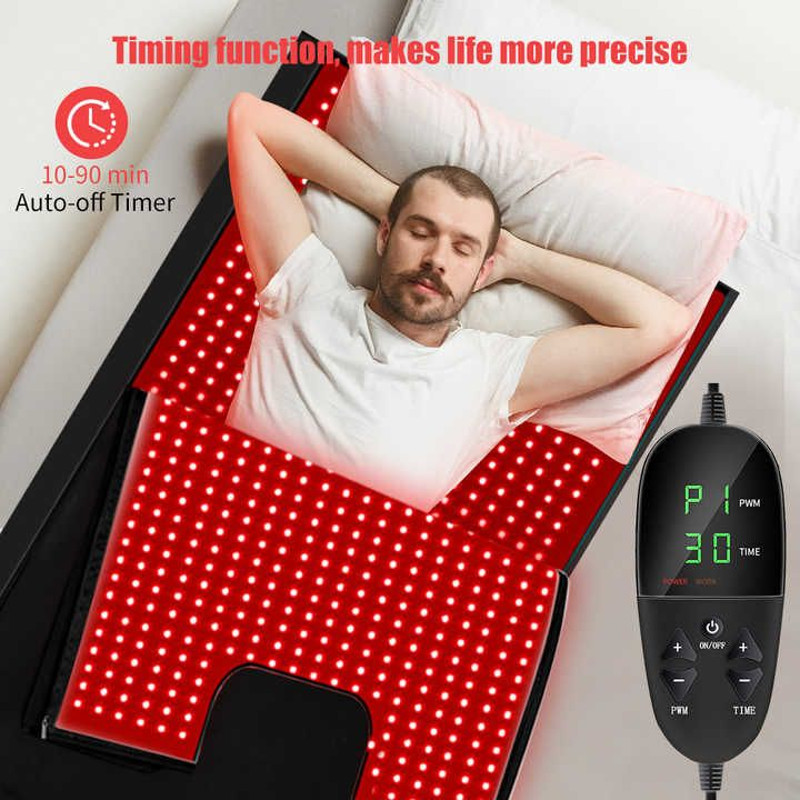 VitaLux Full Body Red Light Therapy Mat 660nm 850nm Infrared LED Blanket For Home Wellness And Re 4