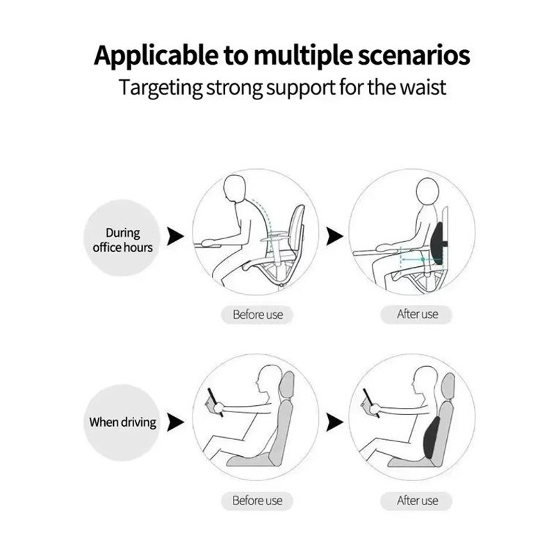 Memory Foam Lumbar Support Pillow  Back Cushion For Office Car Gaming  Postpartum Pain Relief 9