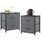 JHK 2Piece Fabric Drawer Nightstand Set Lightweight Storage For Bedroom Dorm Or Office 3