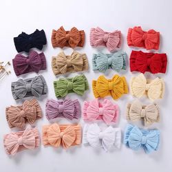 snugglesoft baby bow headband – stretchy nylon hair accessory for newborns and toddlers