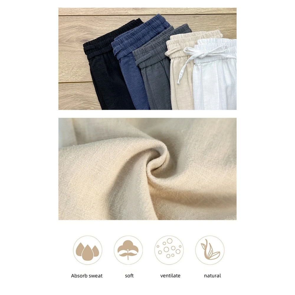 BreezeFlex Mens Linen Pants  Lightweight Cotton Hemp Trousers For Summer Comfort 8