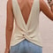 TwistBack Knit Sleeveless Sweater Lightweight Open Back Top For Summer Layering 3